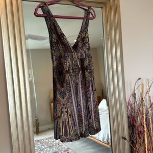 Boho Purple Print Dress Medium